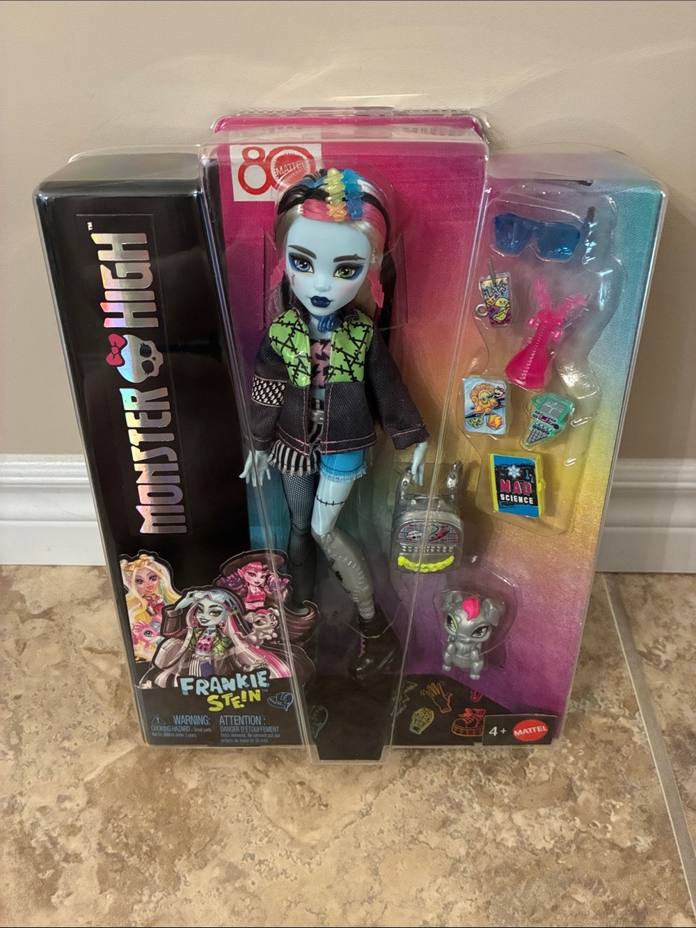 monster high Frankie Stein Doll with Pink & Blue Hair Accents
